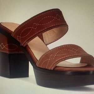 Frye Pipa Woodstock 2 Band platform sandal